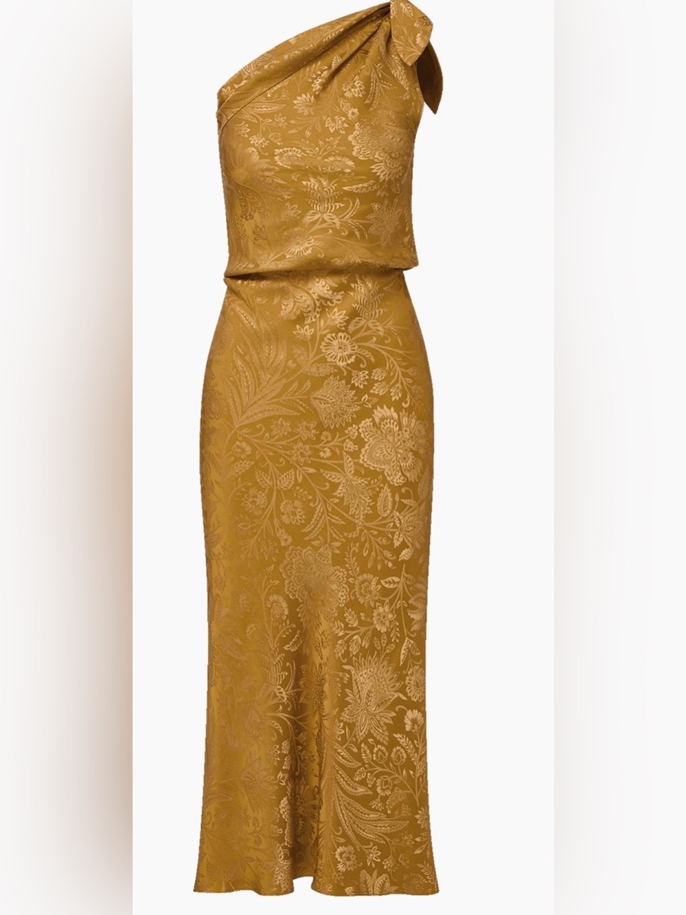 Veronica Beard Grycen Floral Satin One-Shoulder Midi-Dress